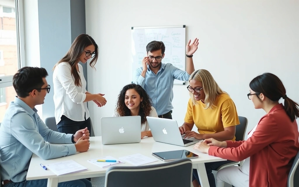 Tým brandtune brainstormuje kreativní marketingové strategie