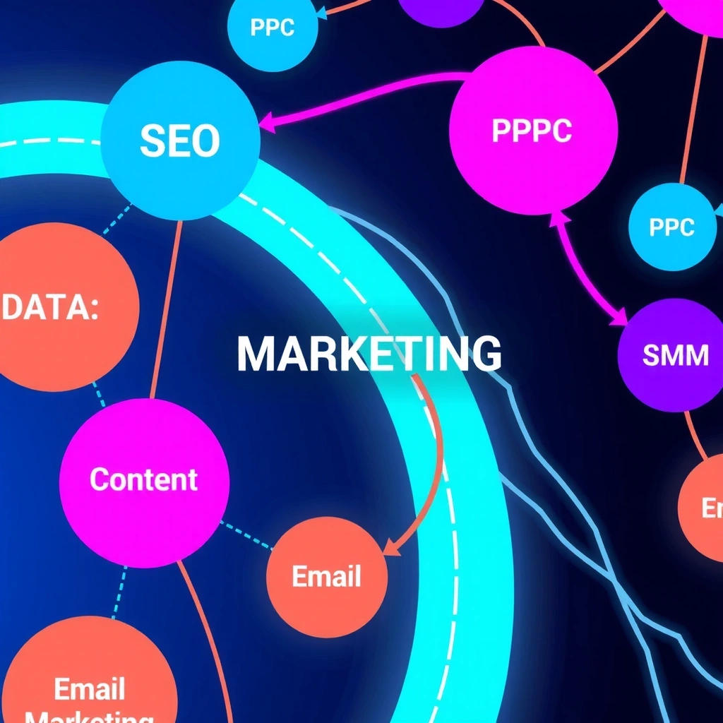 Abstraktní vizualizace digitálního marketingu