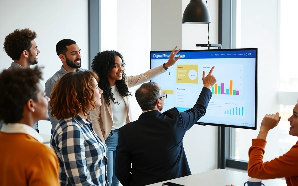 Tým brandtune diskutuje marketingovou strategii